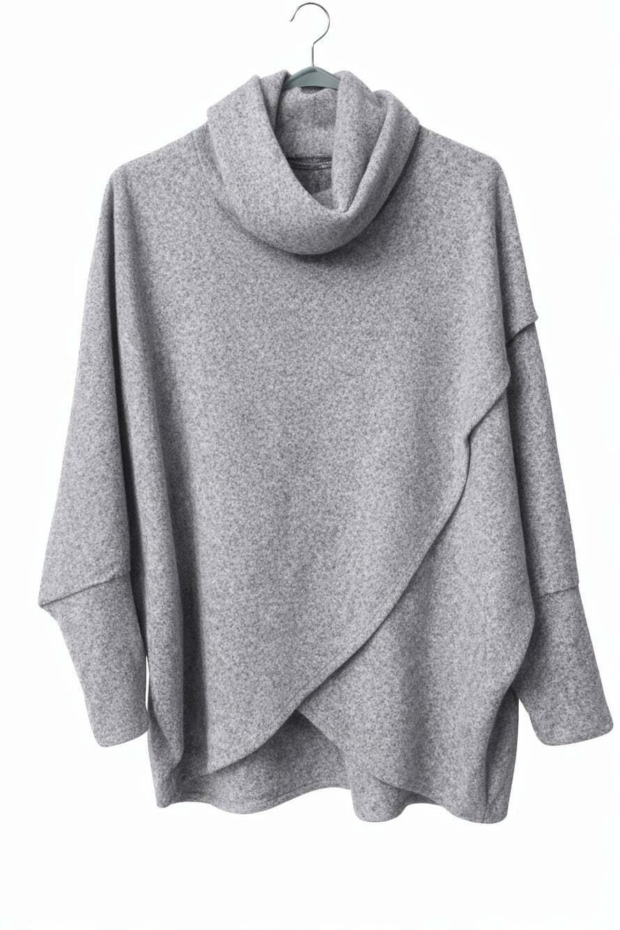 NALLY & MILLIE Cowl Neck Crossover Sweater Mauve XS NWT Oversized A600 Excellent